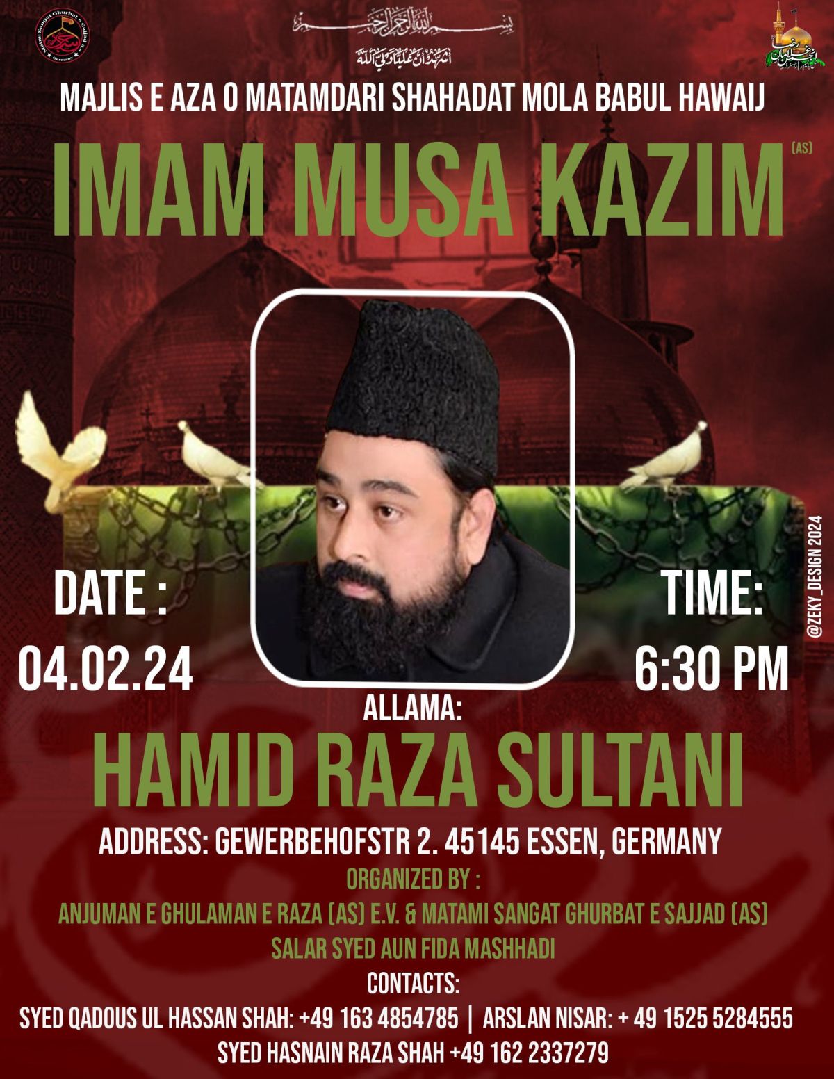 Shahadat Majlis Imam Musa Kazim(a.s) 4th February 2024